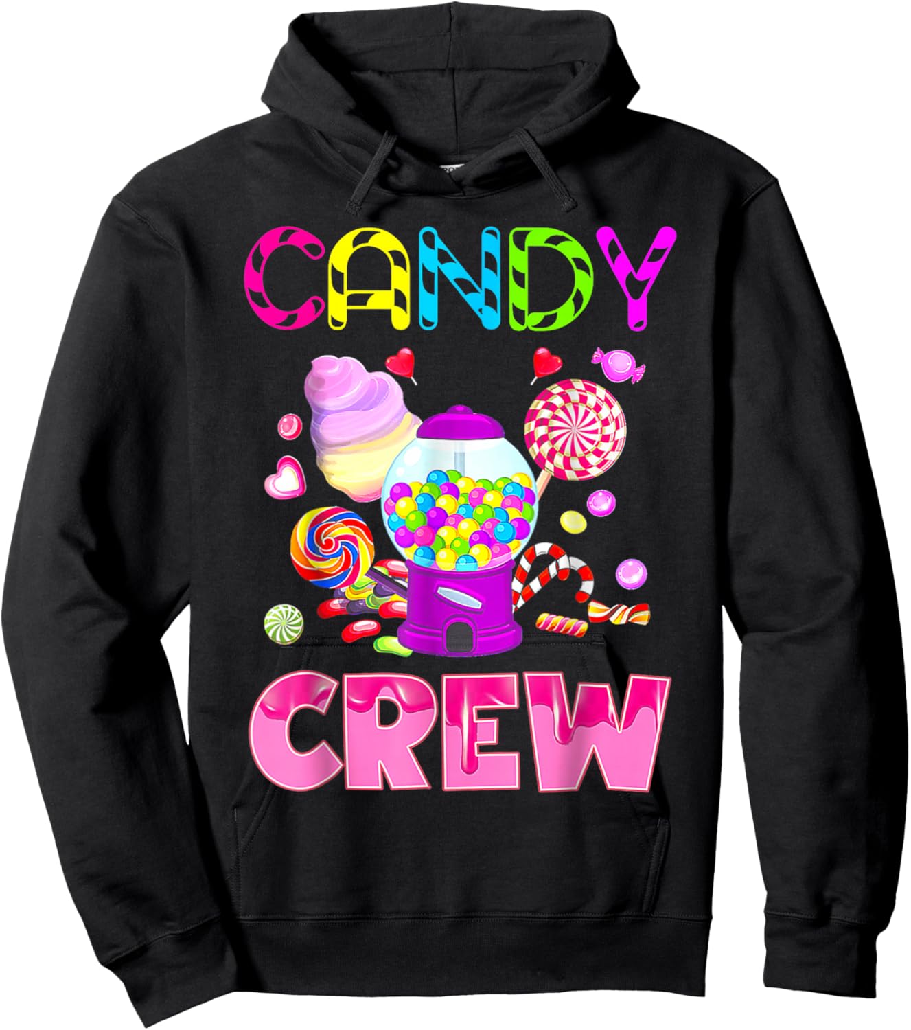 Candy Land Candy Crew Decorations Sweetie Candy Squad Hoodie - Hoodie | Black