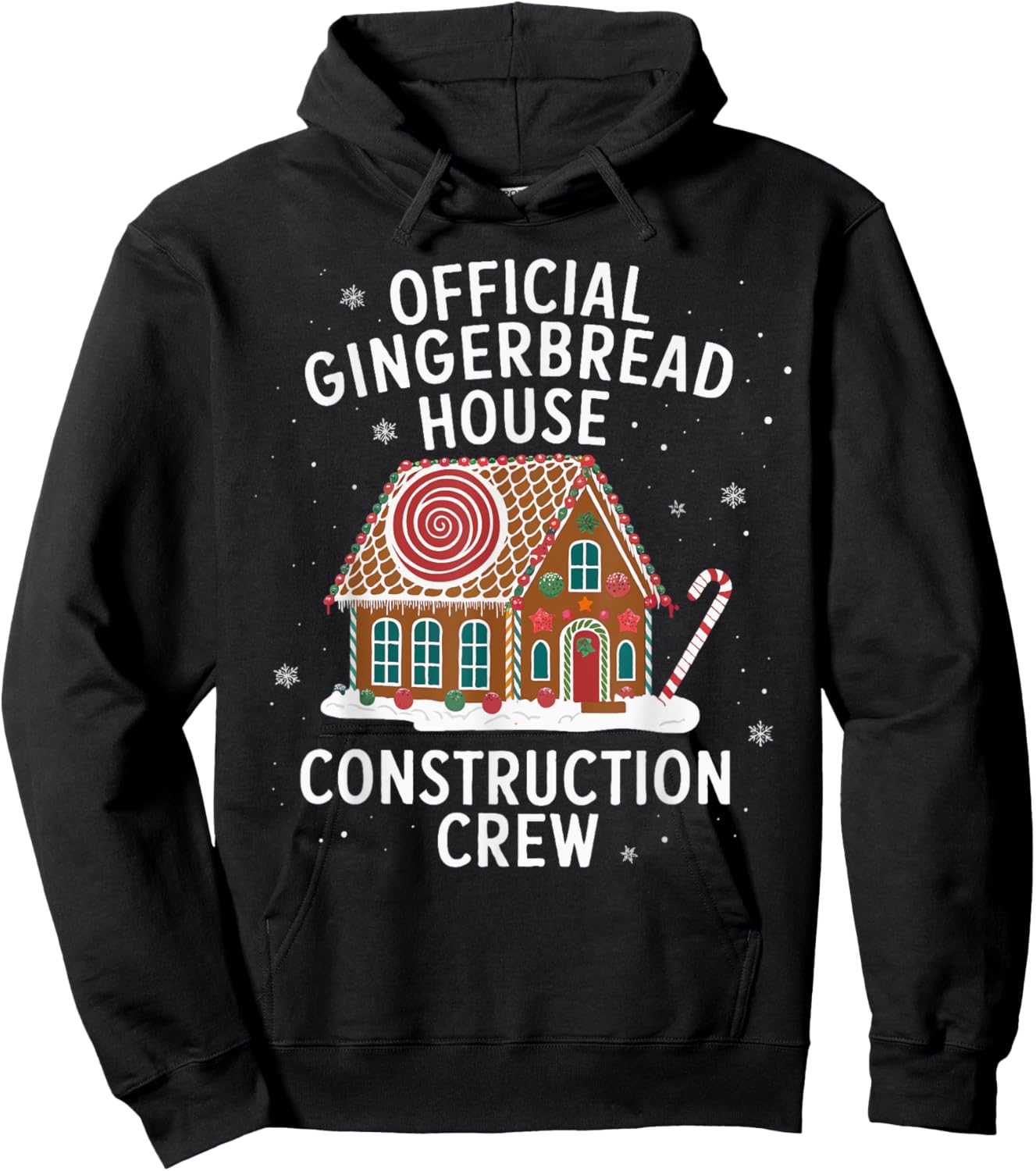 Official Gingerbread House Construction Crew Funny Xmas Hoodie - Hoodie | Black