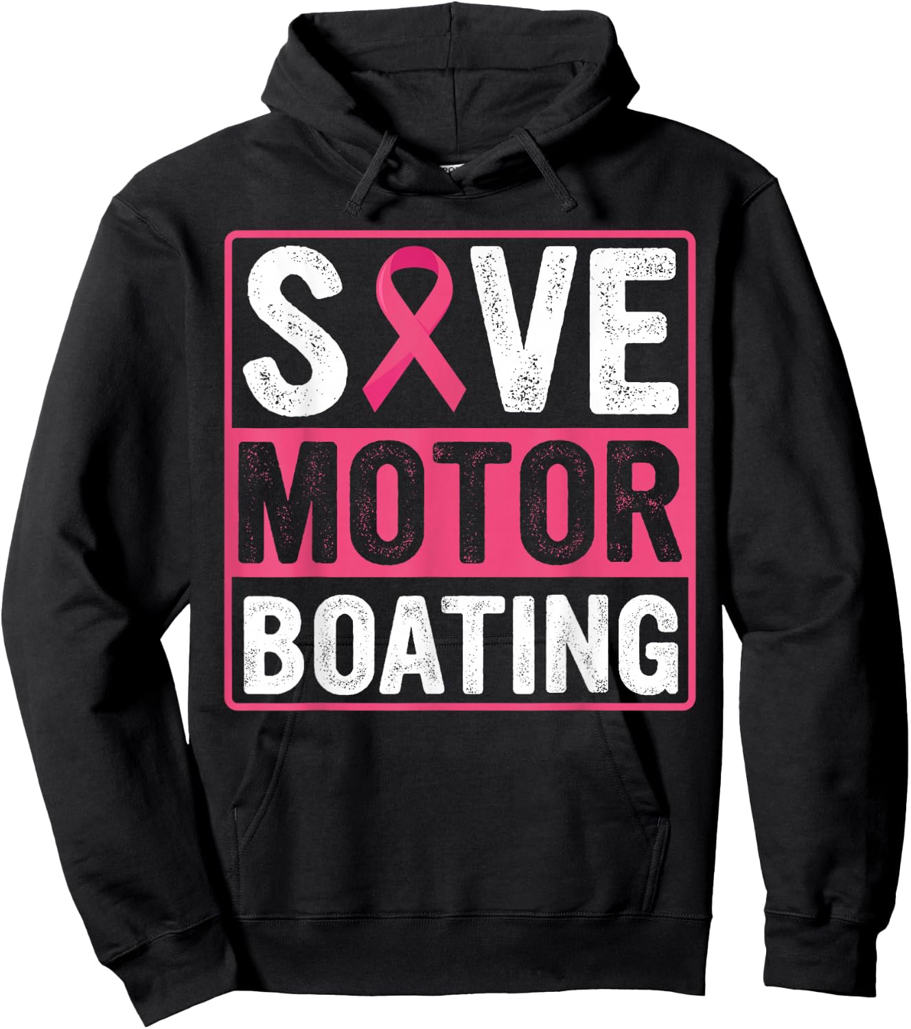 Save Motor Boating Breast Cancer Pink Ribbon Hoodie - Hoodie | Black