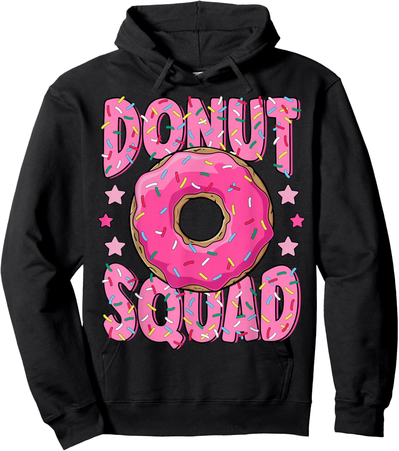 Pink Donut Squad Sprinkles Donut Lover Matching Donut Party Hoodie - Hoodie | Black