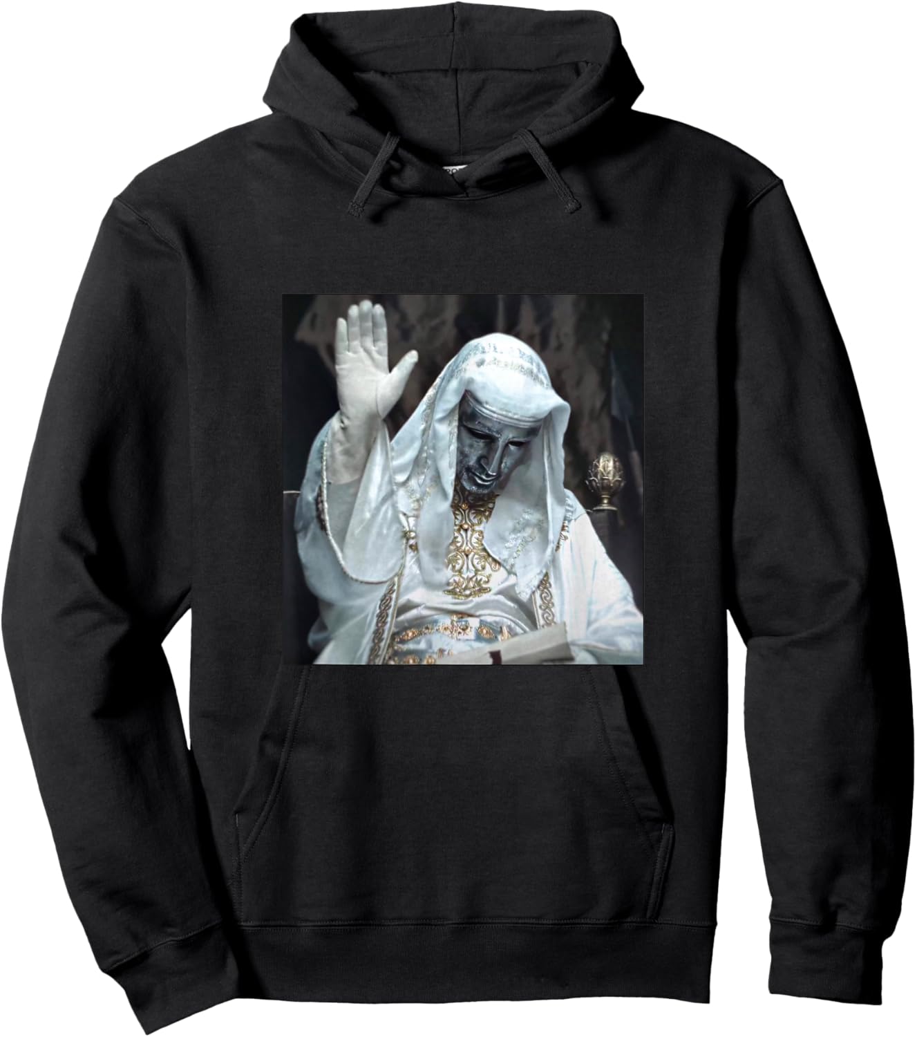 Silver Mask King Baldwin Meme Hoodie - Hoodie | Black