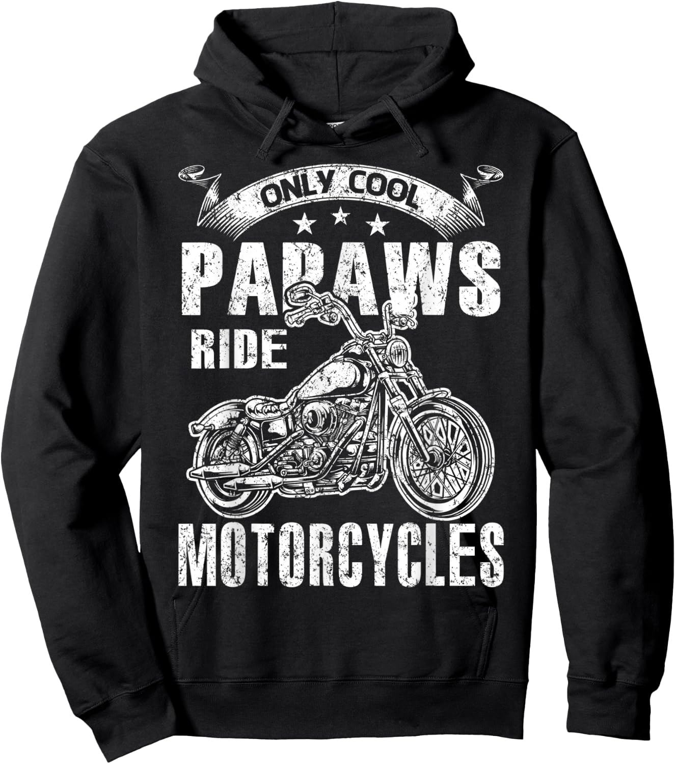 Only Cool Papaws Rides Motorcycles Hoodie - Hoodie | Black