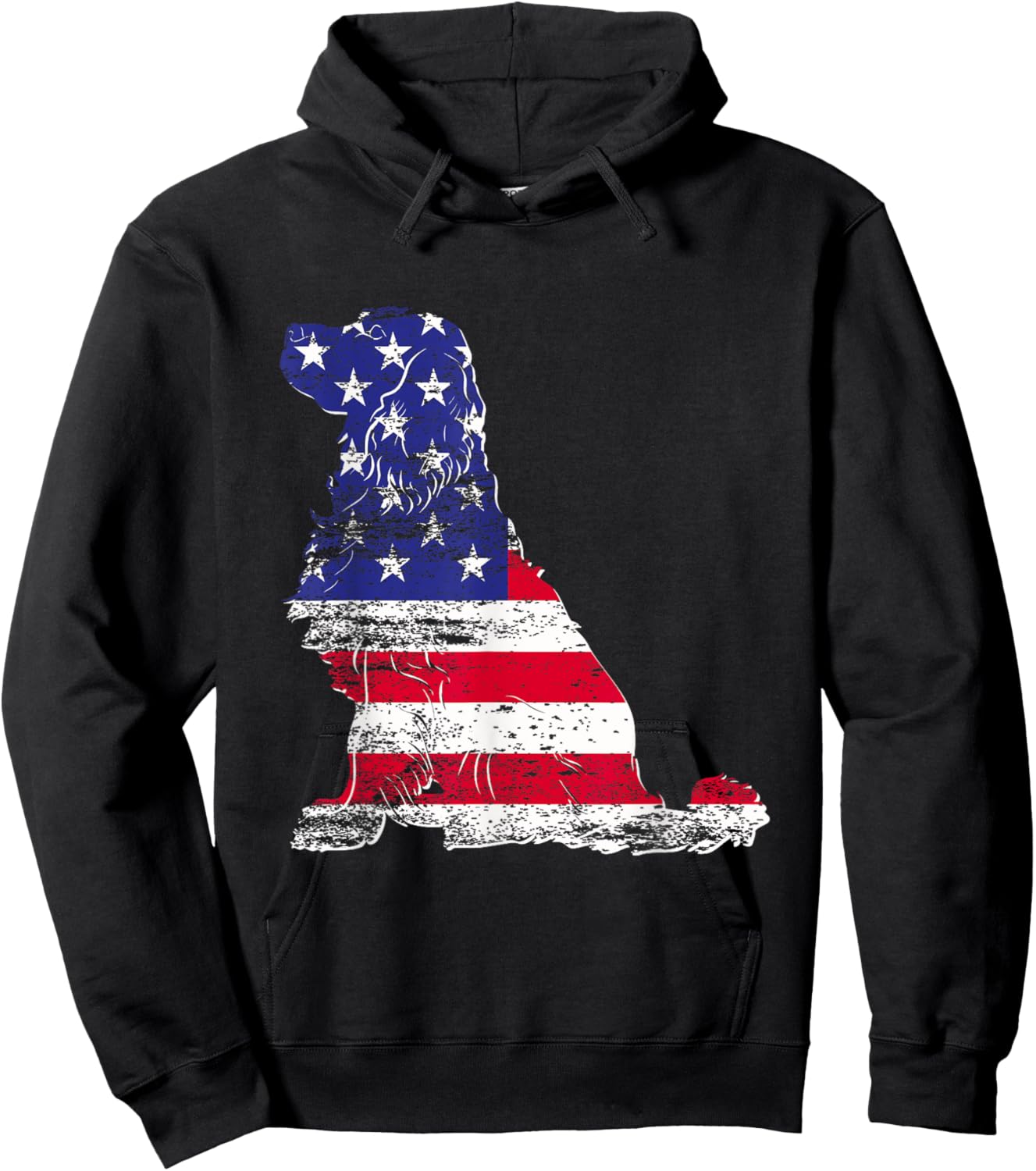 Golden Retriever American Flag USA Fan Dog Owner USA Flag Hoodie - Hoodie | Black