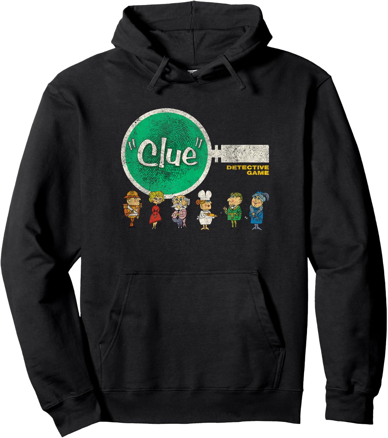 Clue Characters Retro Magnifying Glass Logo Hoodie - Hoodie | Black