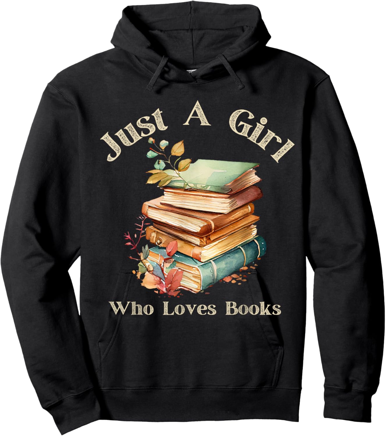 Retro Vintage Funny Quote Book Just a Girl Who Loves Books Hoodie - Hoodie | Black