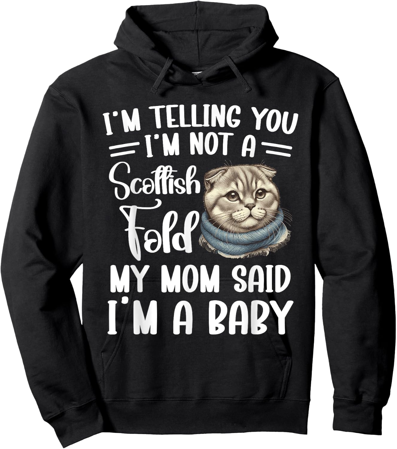 Scottish Fold Mom Costume Cat Lover Plush Scottish Folds Women Hoodie - Hoodie | Black
