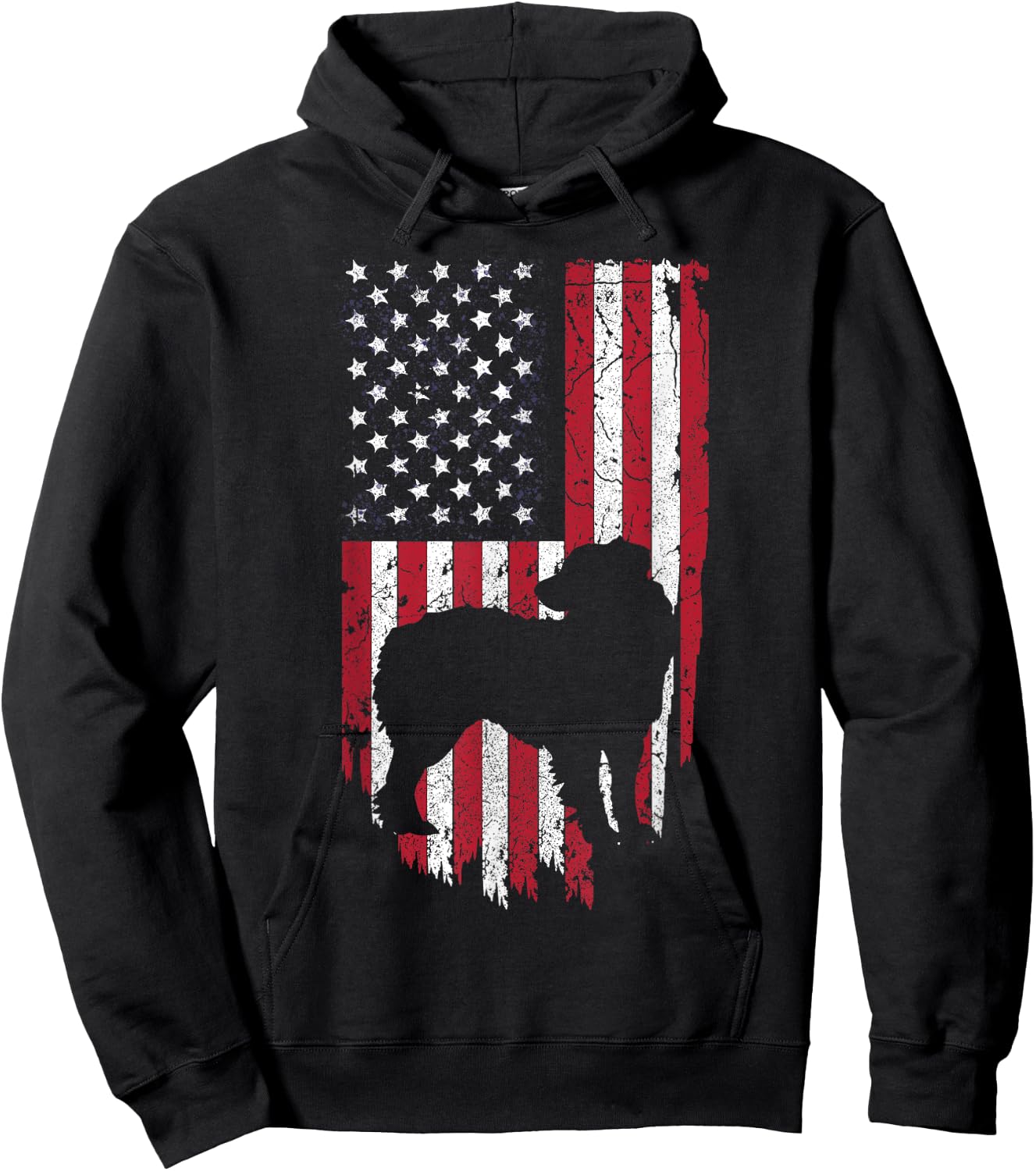 Australian Shepherd Dog Mom Dad Shirts, 4th Of July USA Flag Women Kids Men Hoodie - Hoodie | Black