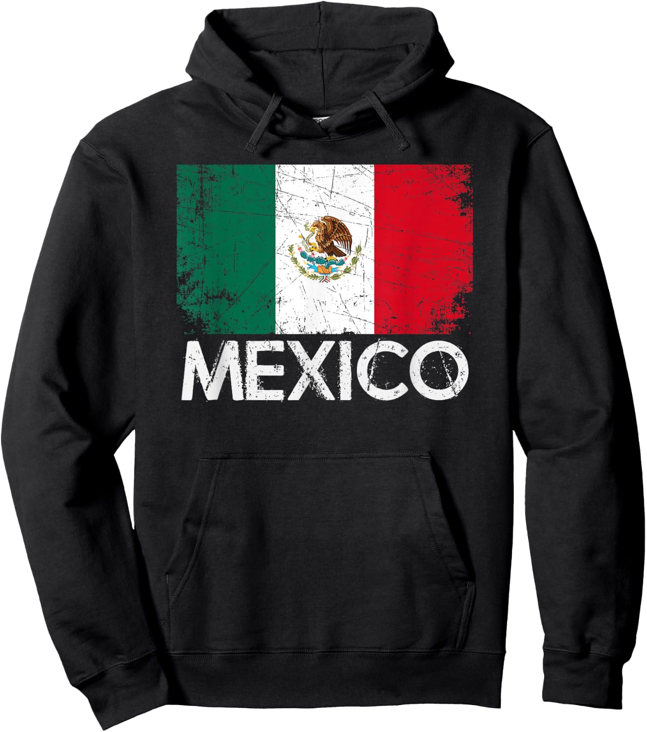 Mexican Flag | Vintage Made in Mexico Gift Hoodie - Hoodie | Black