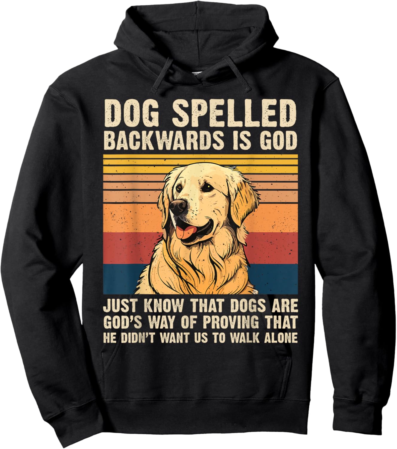 Dog Spelled Backwards Is God Golden Retriever Dog Vintage Hoodie - Hoodie | Black