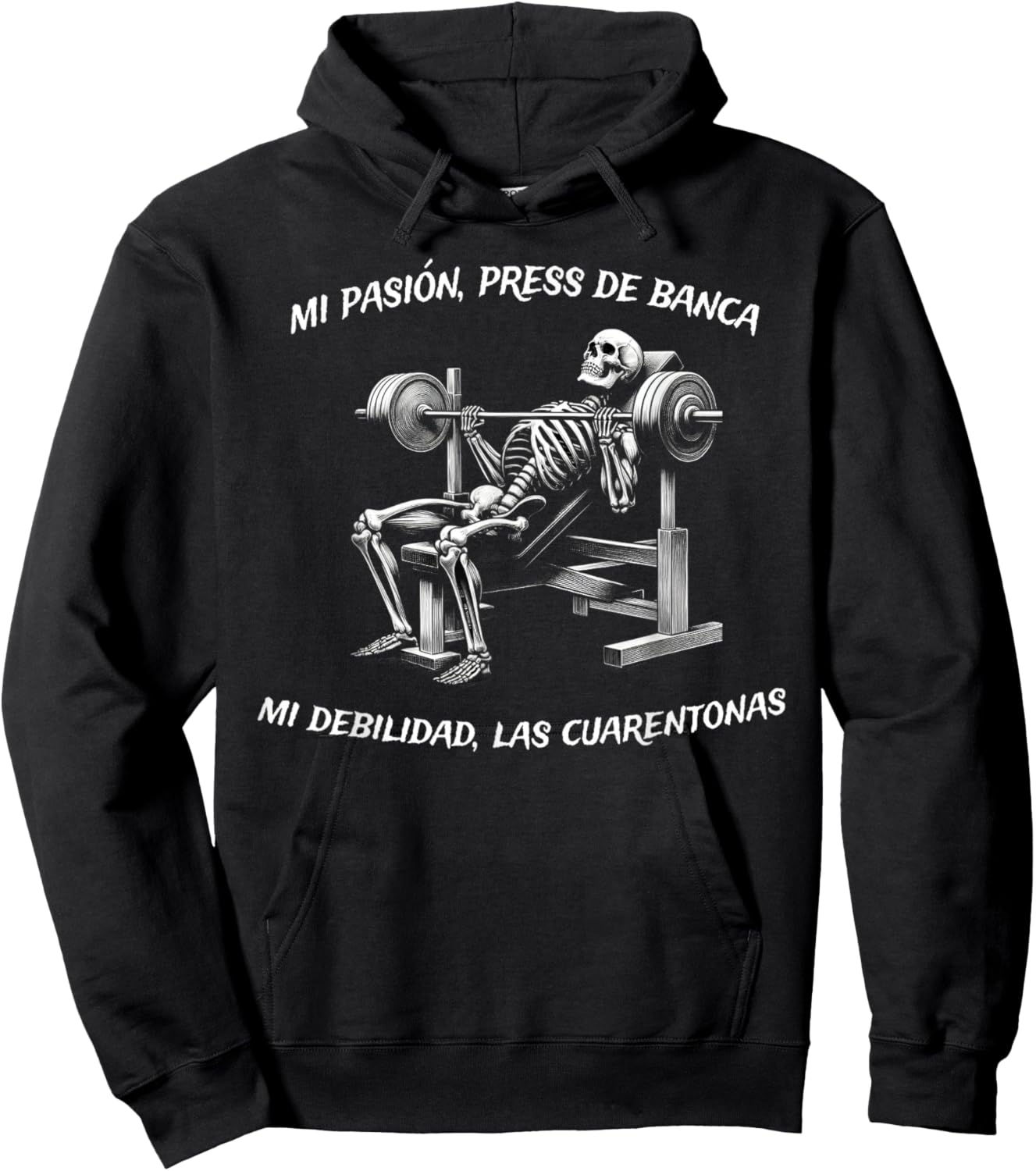 Calacas Chidas Gym | Mexican Sayings Funny Sarcasm Slang Hoodie - Hoodie | Black