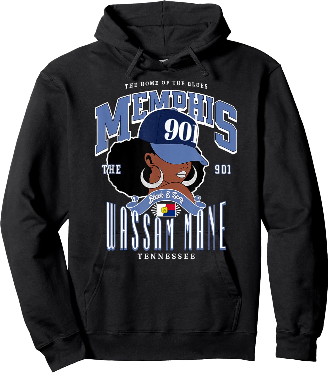 901 Area Code Memphis TN Unapologetically Melanated Hoodie - Hoodie | Black