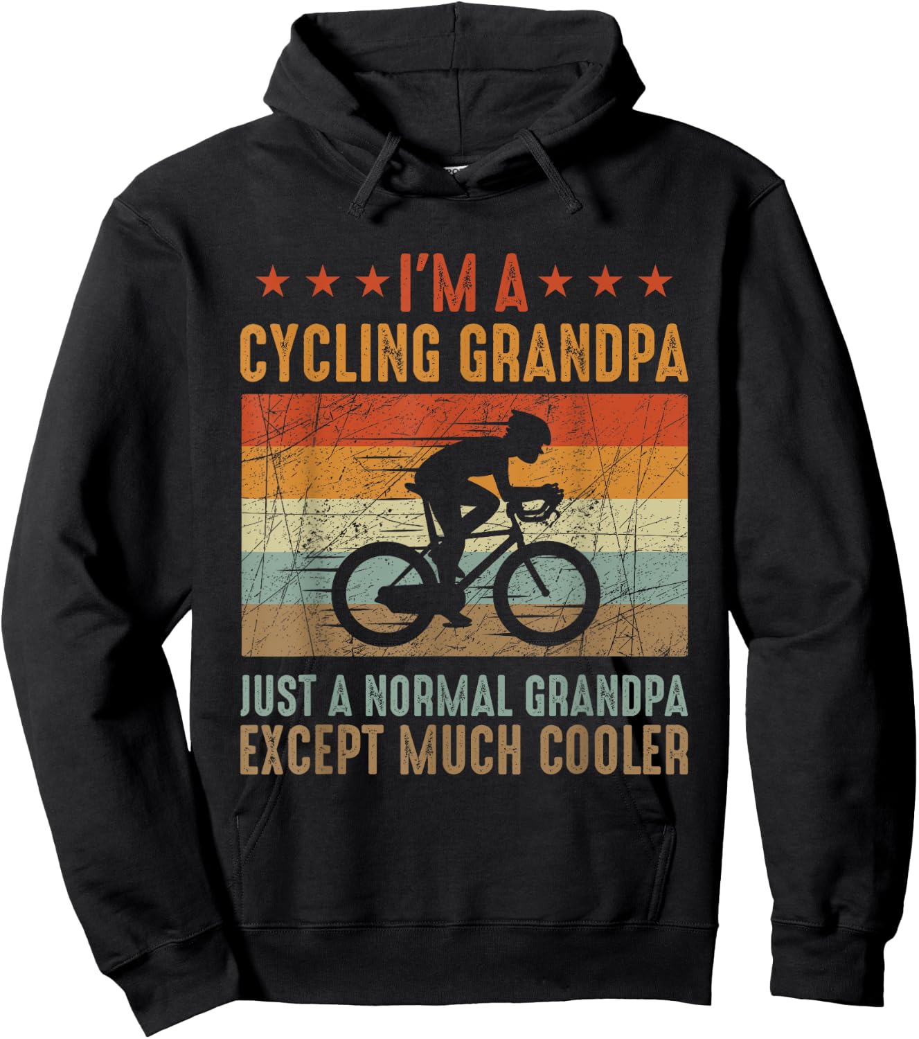 I'm A Cycling Grandpa Funny Grandpa Cyclist Gift Hoodie - Hoodie | Black