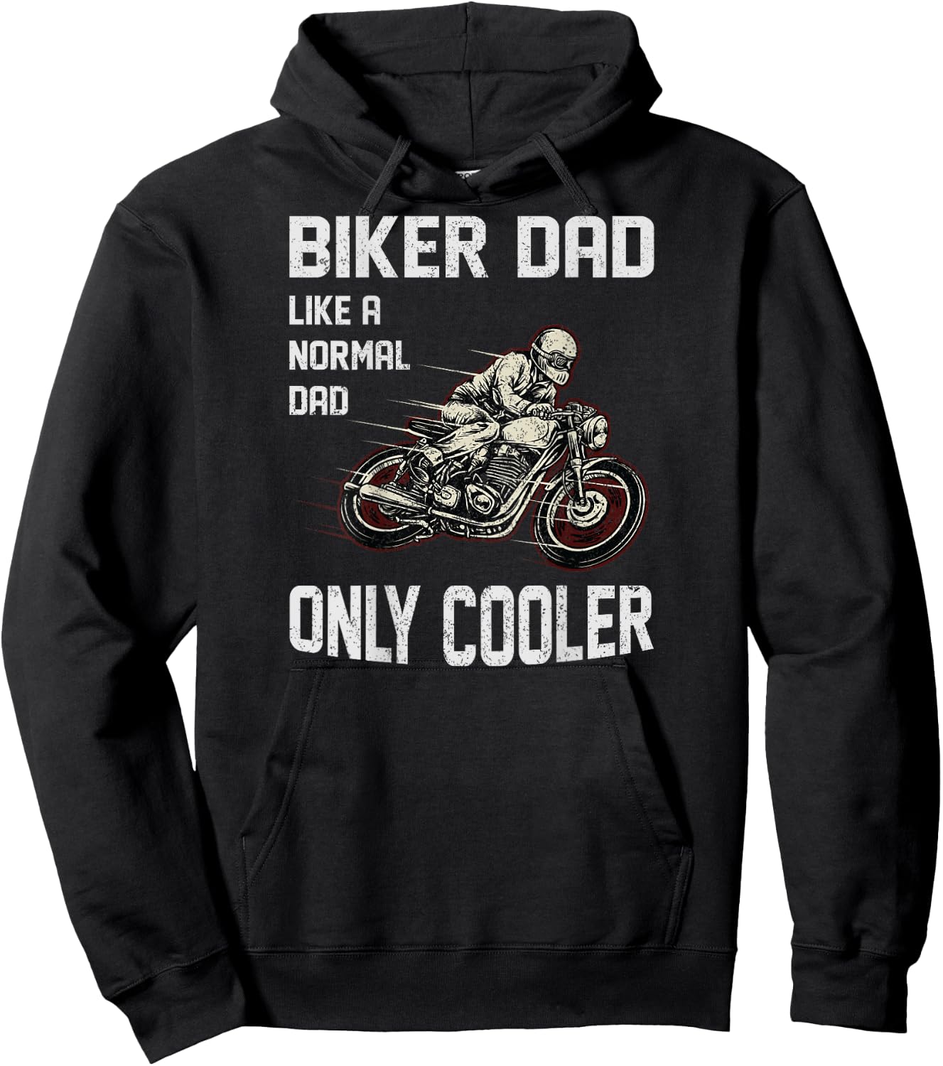 Motorcycle Father's Day Gift - Funny Biker Dad Hoodie - Hoodie | Black