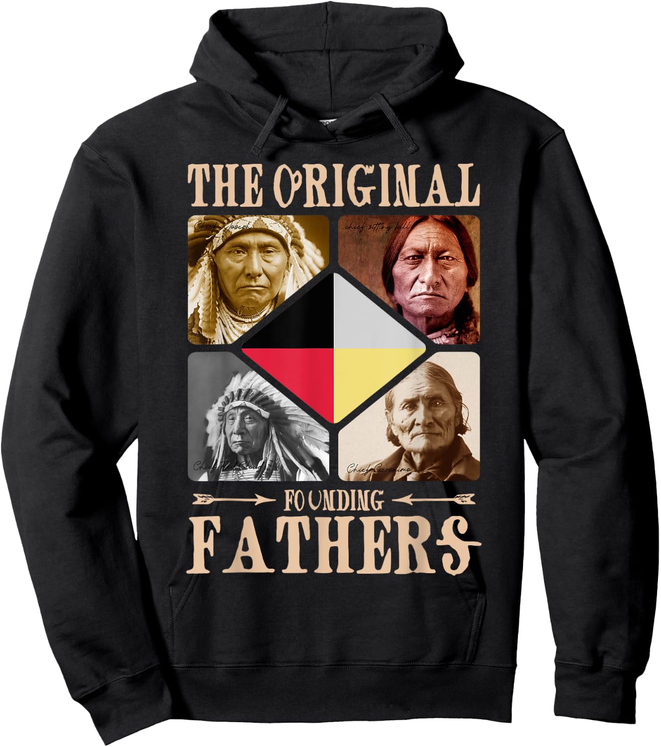 Original Founding Fathers Native American retro Tribe Pride Hoodie - Hoodie | Black