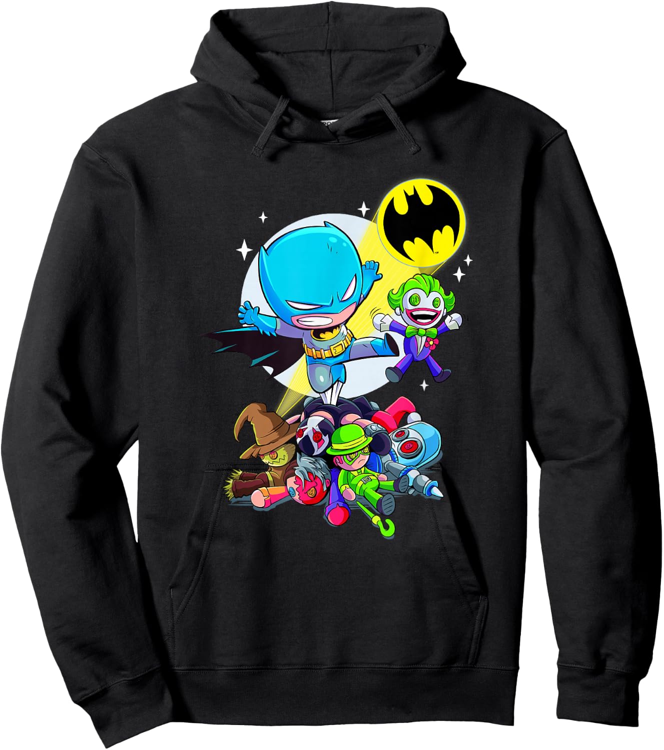 DC Super Friends Batman Defeats The Villains Hoodie - Hoodie | Black