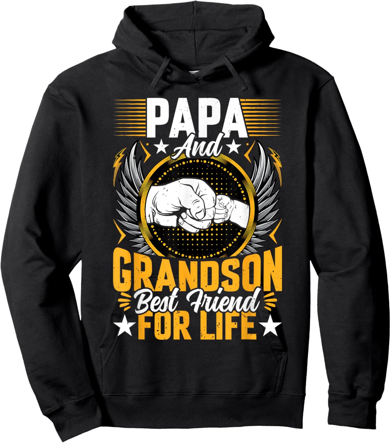 Papa and Grandson Best Friend for Life - Fathers Day Grandpa Hoodie - Hoodie | Black