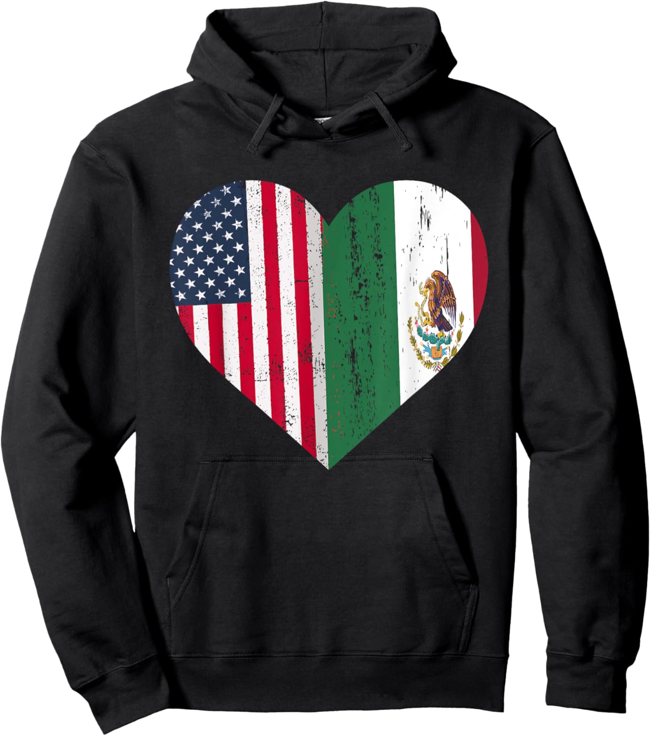 Mexico US Flag Patriot Mexican Flag American Flag Hoodie - Hoodie | Black
