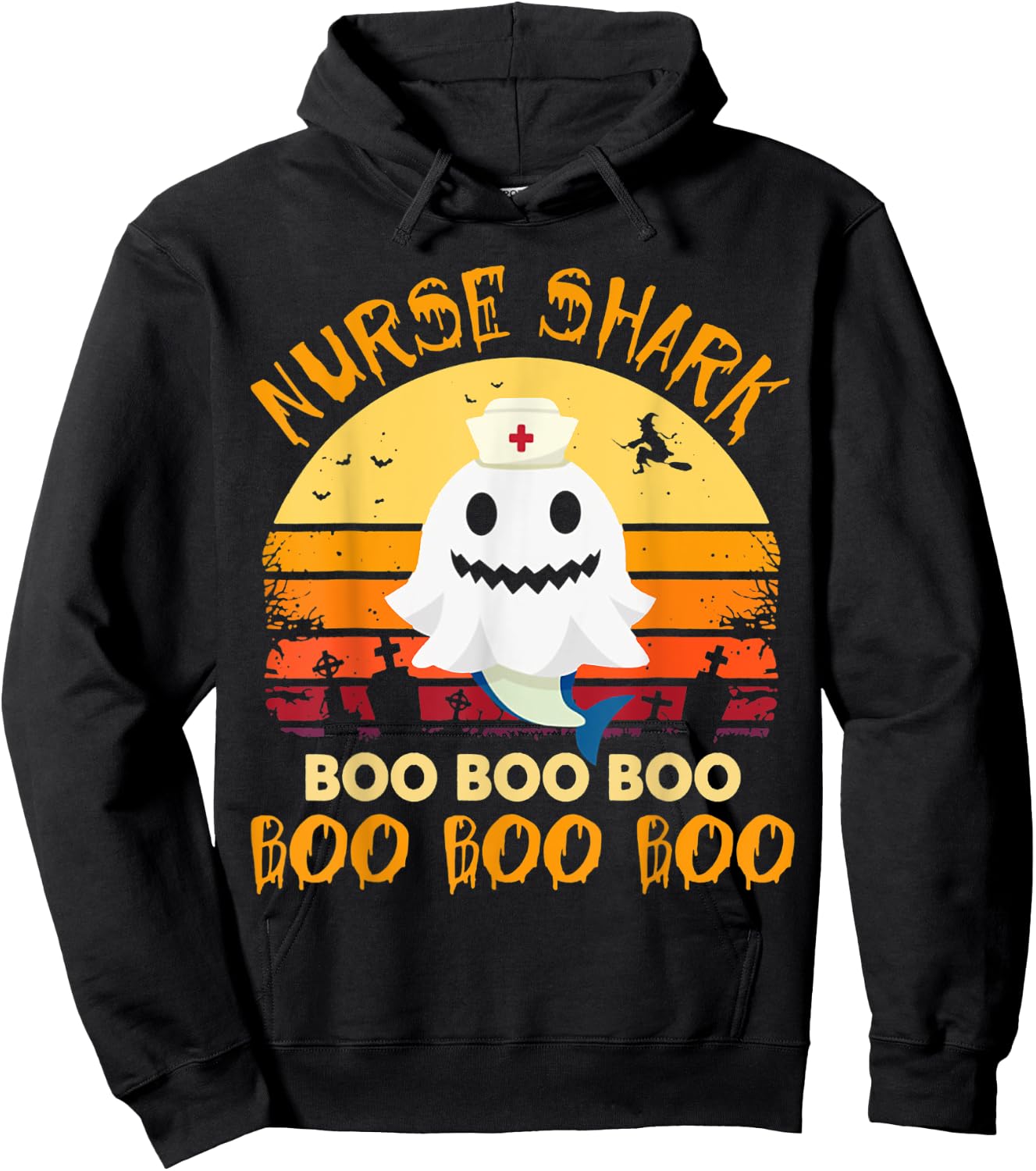 Nurse Shark Costume Boo Nurse Halloween Boo Boo Boo Shirt Hoodie - Hoodie | Black