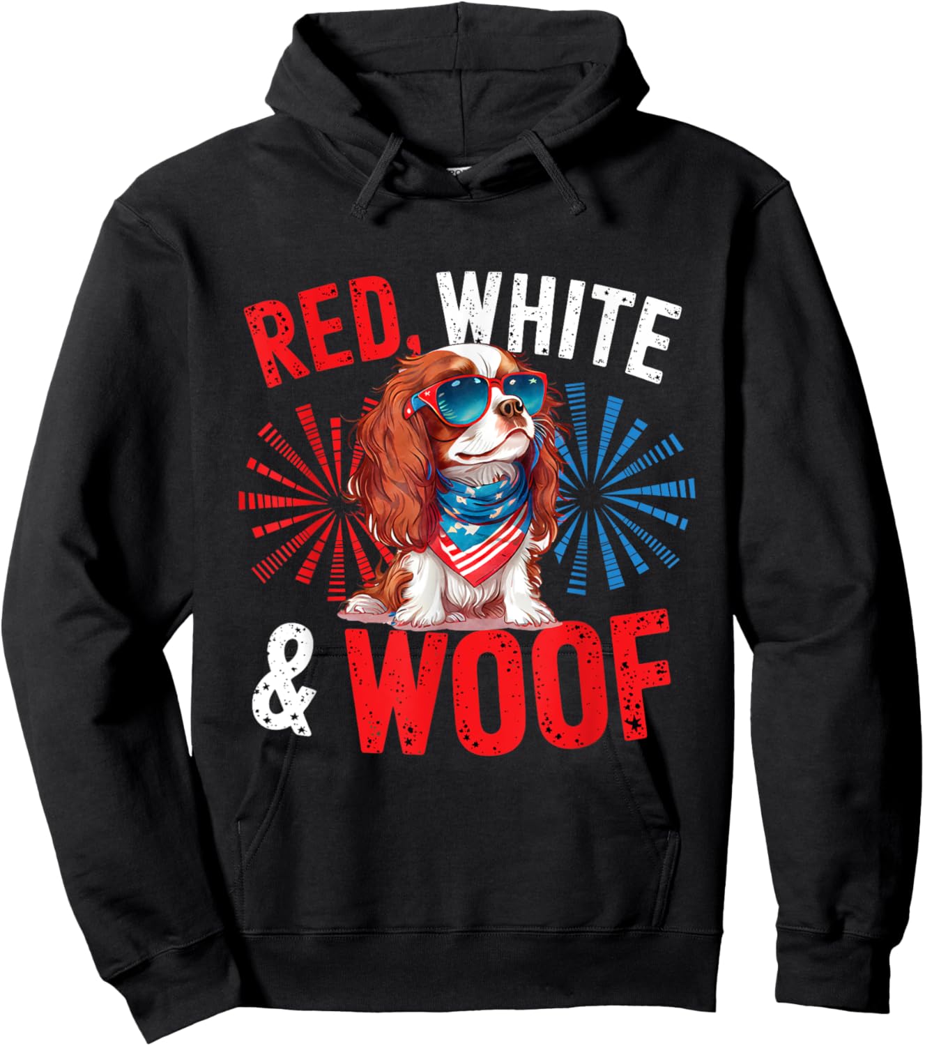 Cavalier King Charles Spaniel dog mom Patriotic Merica Hoodie - Hoodie | Black