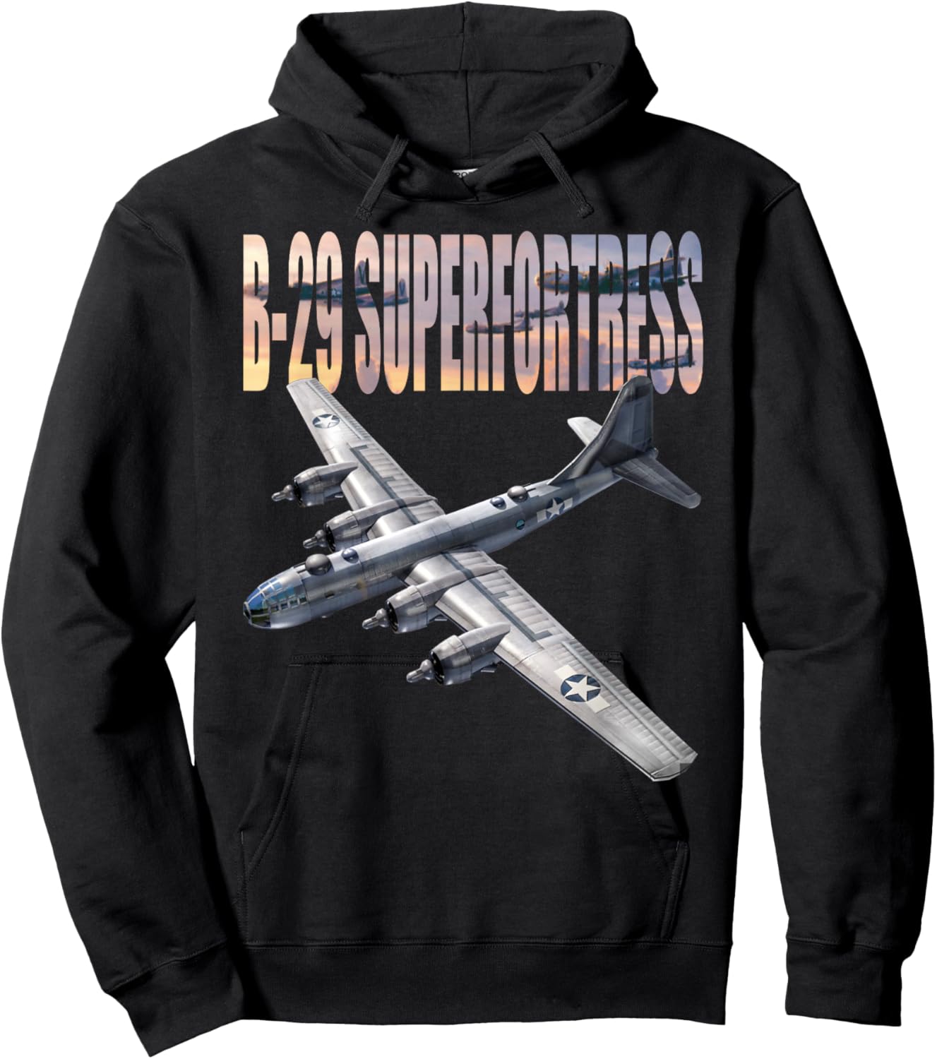 WW2 plane Warbirds B-29 Superfortress Hoodie - Hoodie | Black