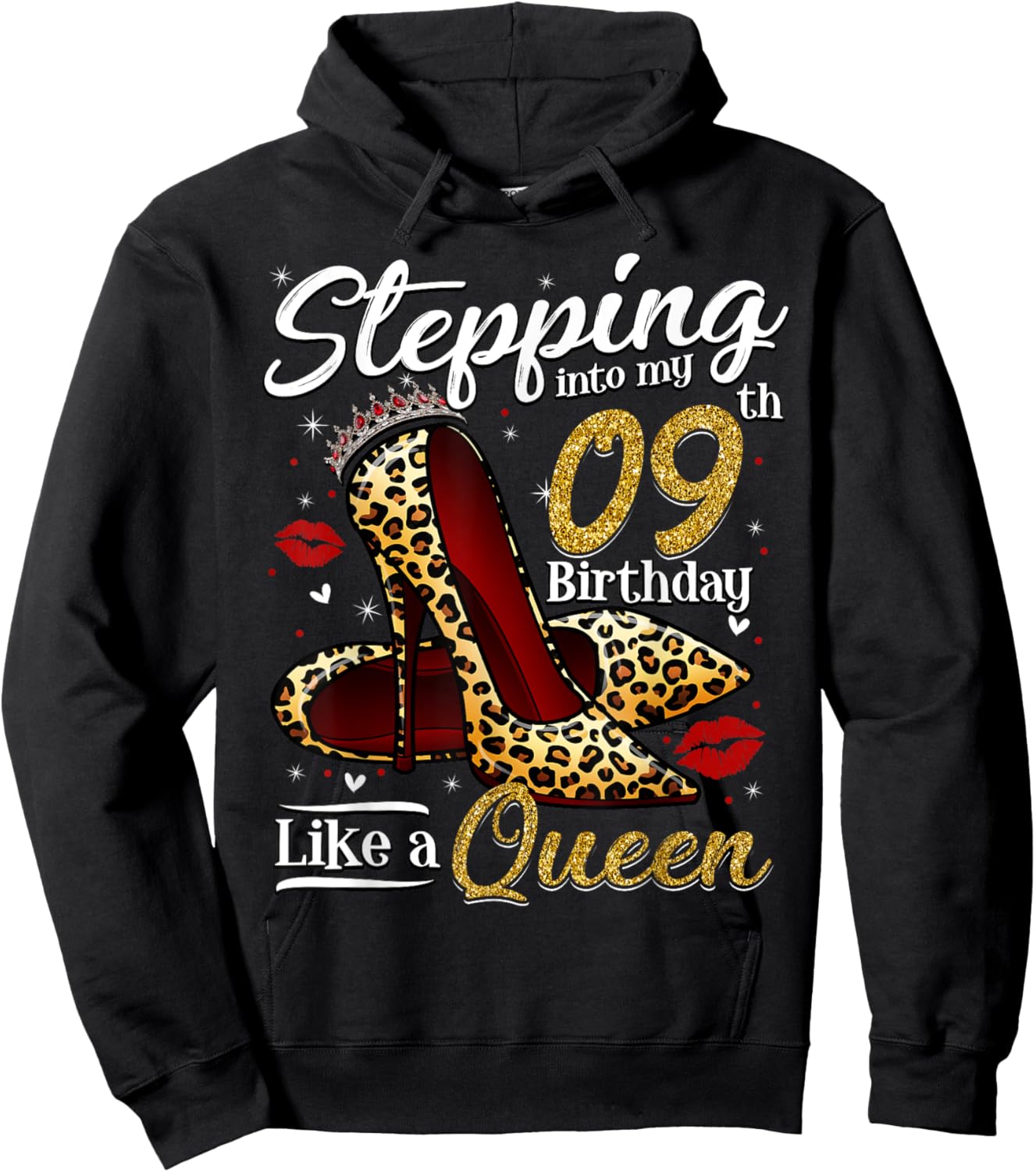 High Heels Stepping Into My 9th Birthday 9 and Fabulous Hoodie - Hoodie | Black