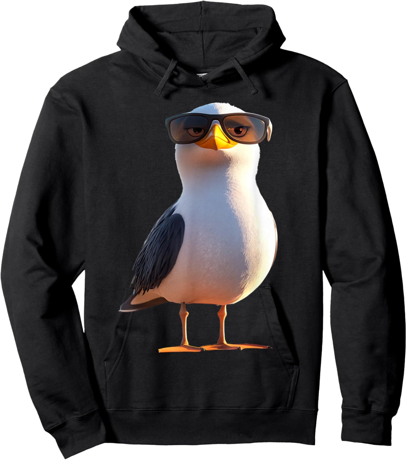 Seagull Beach North Sea Baltic Gull Silver Hoodie - Hoodie | Black