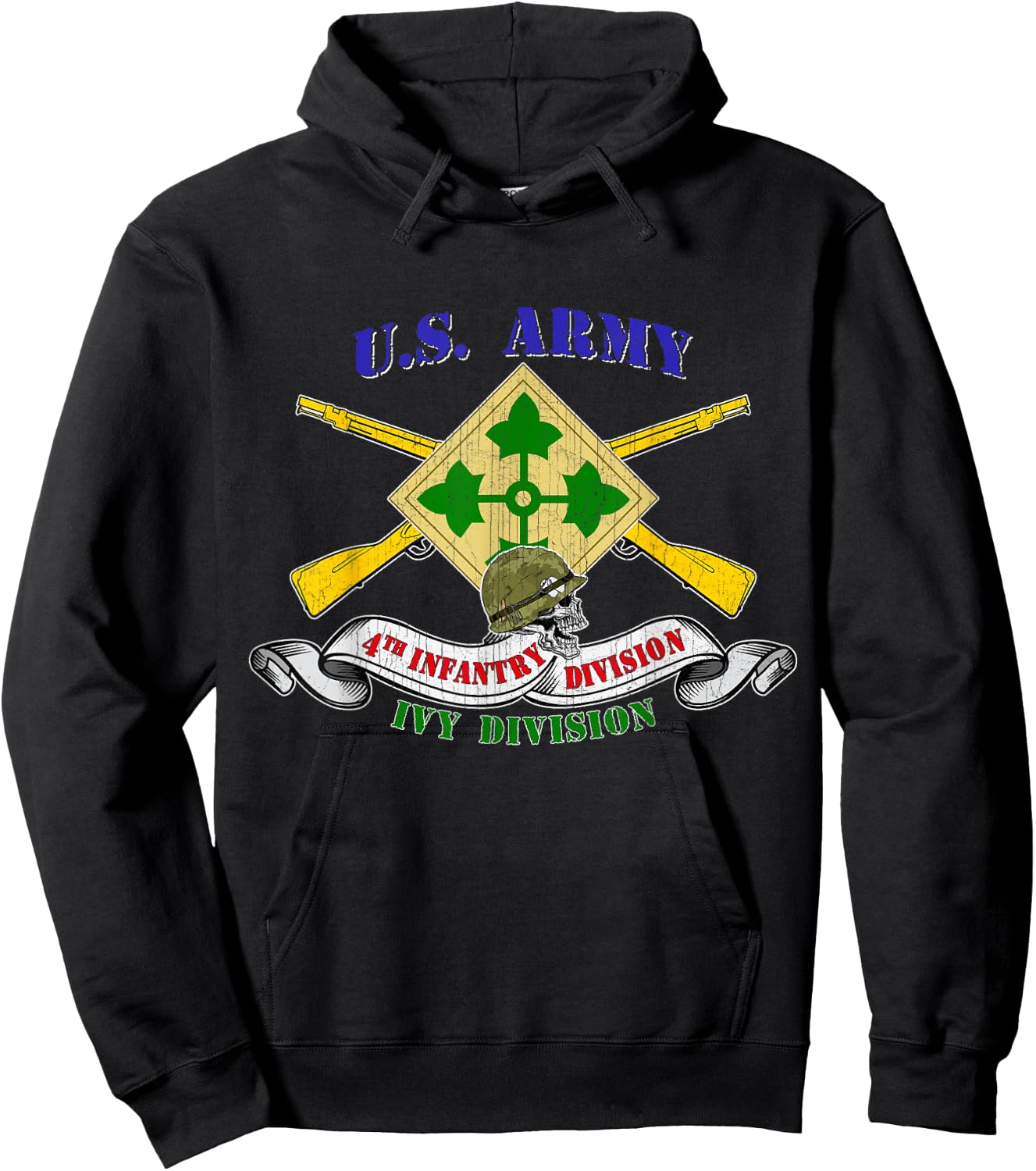 4th Infantry Division 4th ID Ivy Division Fort Carson Gifts Hoodie - Hoodie | Black