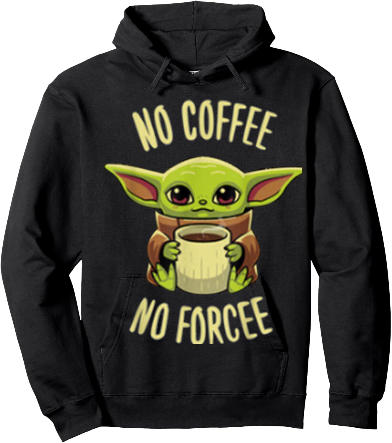 Baby yod-coffee cute , women and kid Hoodie - Hoodie | Black