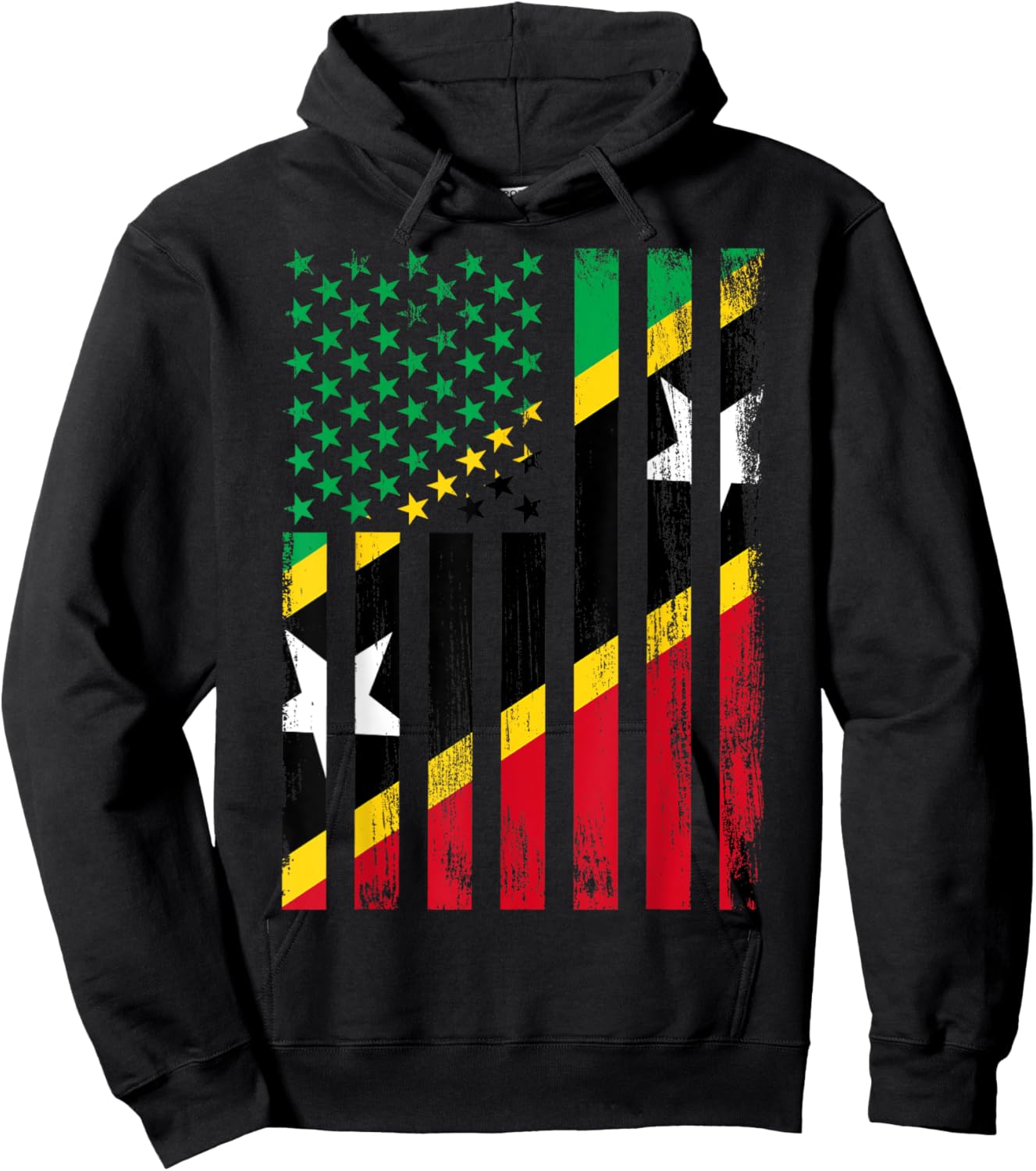 Saint Kitts and Nevis & USA Hoodie - Hoodie | Black