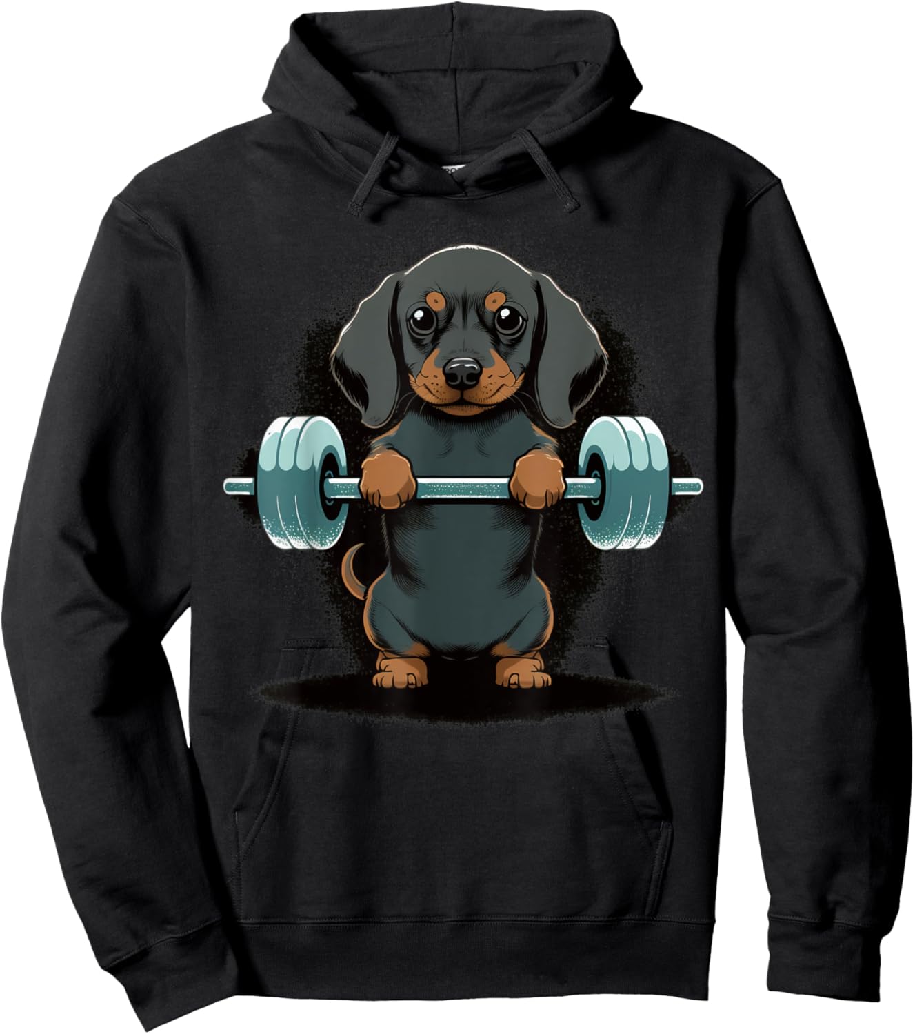 Dachshund Weightlifting Dog Funny Fitness Gym Dachshund Women Kids Hoodie - Hoodie | Black