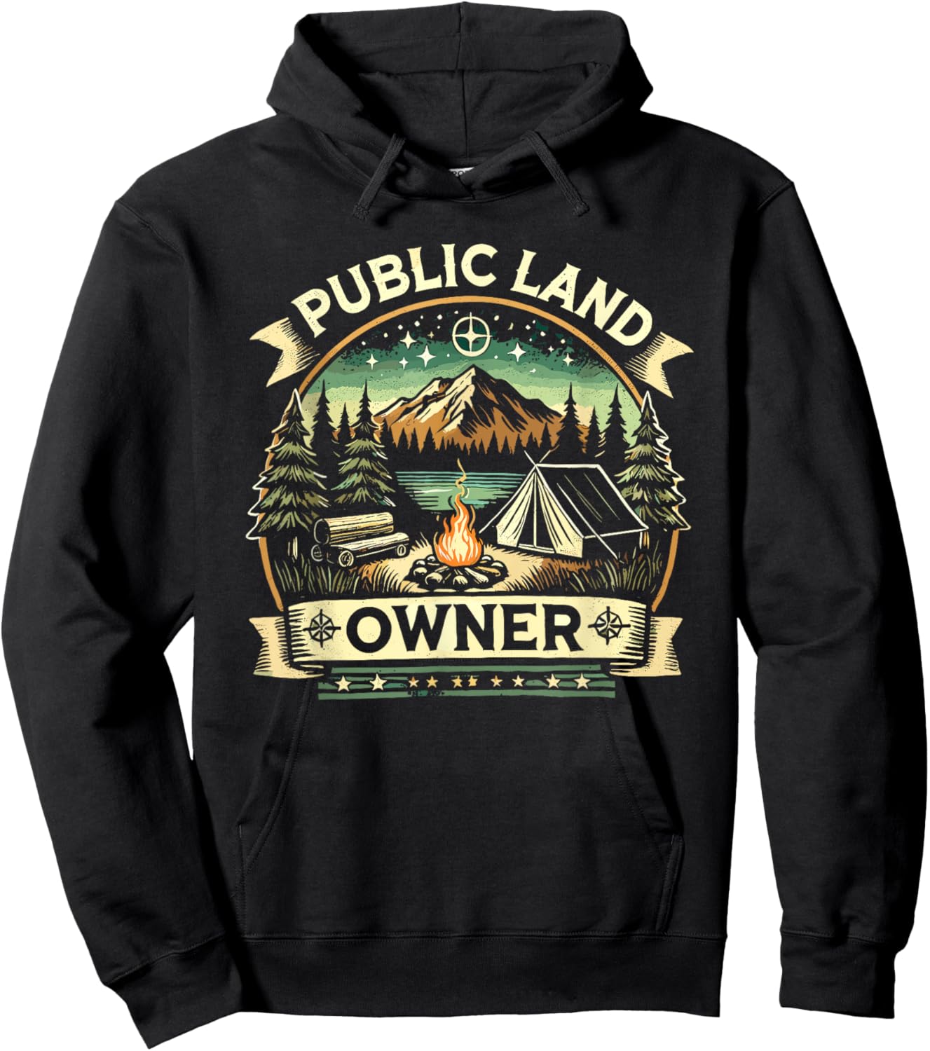 Public Land Owner Outdoor Camping Hoodie - Hoodie | Black