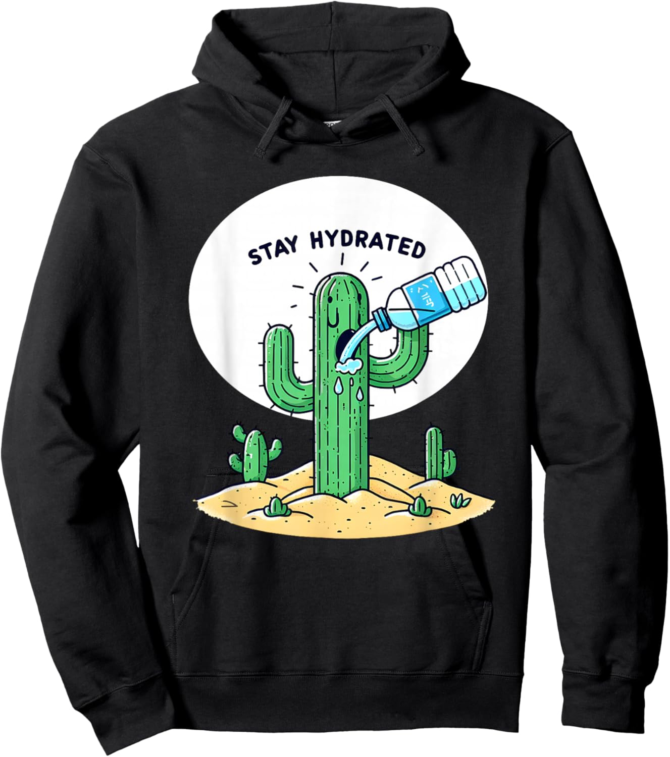 Funny Cactus Stay Hydrated Hoodie - Hoodie | Black