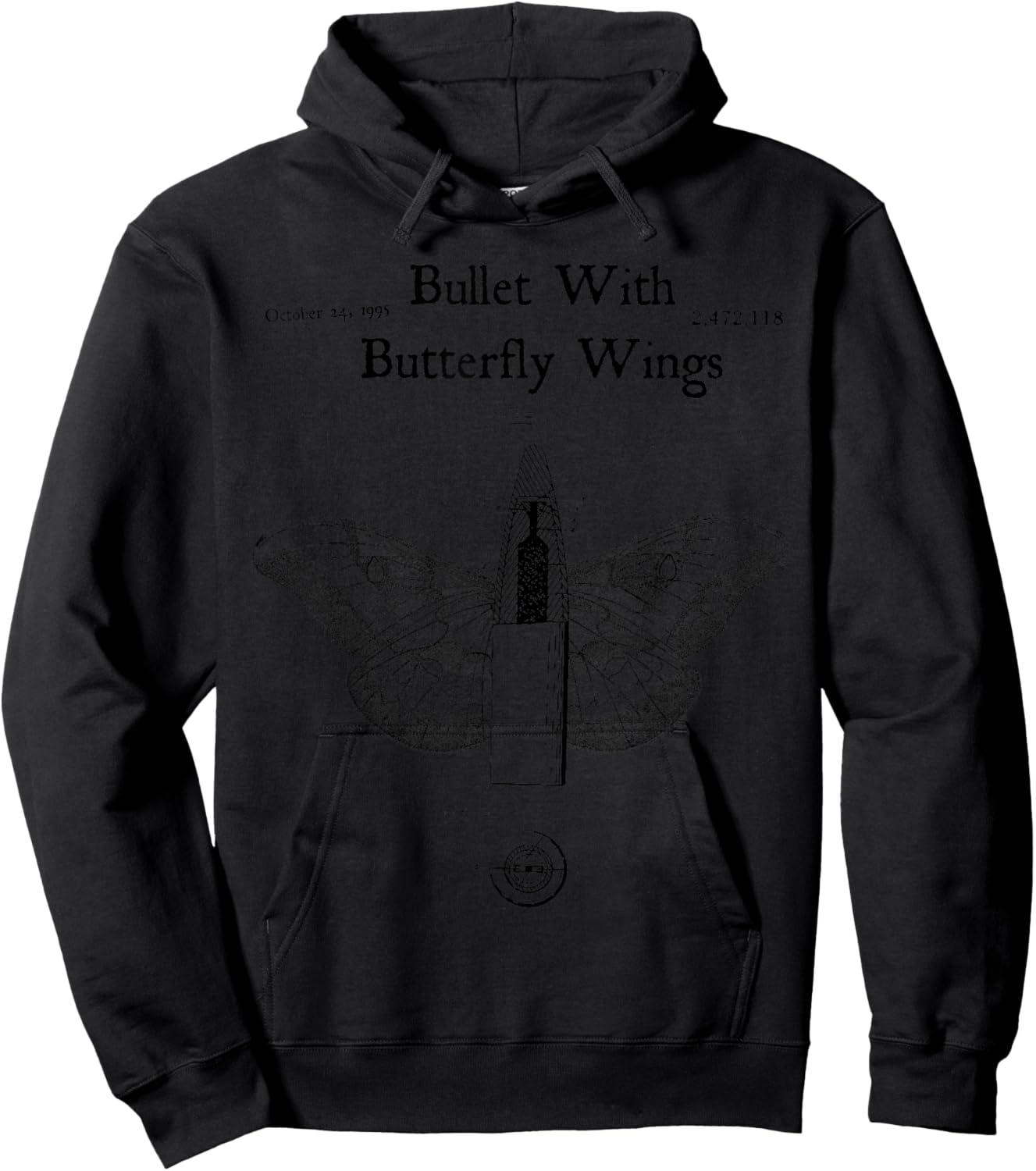 Bullet Butterfly Wings 90s Alternative Rock Music Hoodie - Hoodie | Black