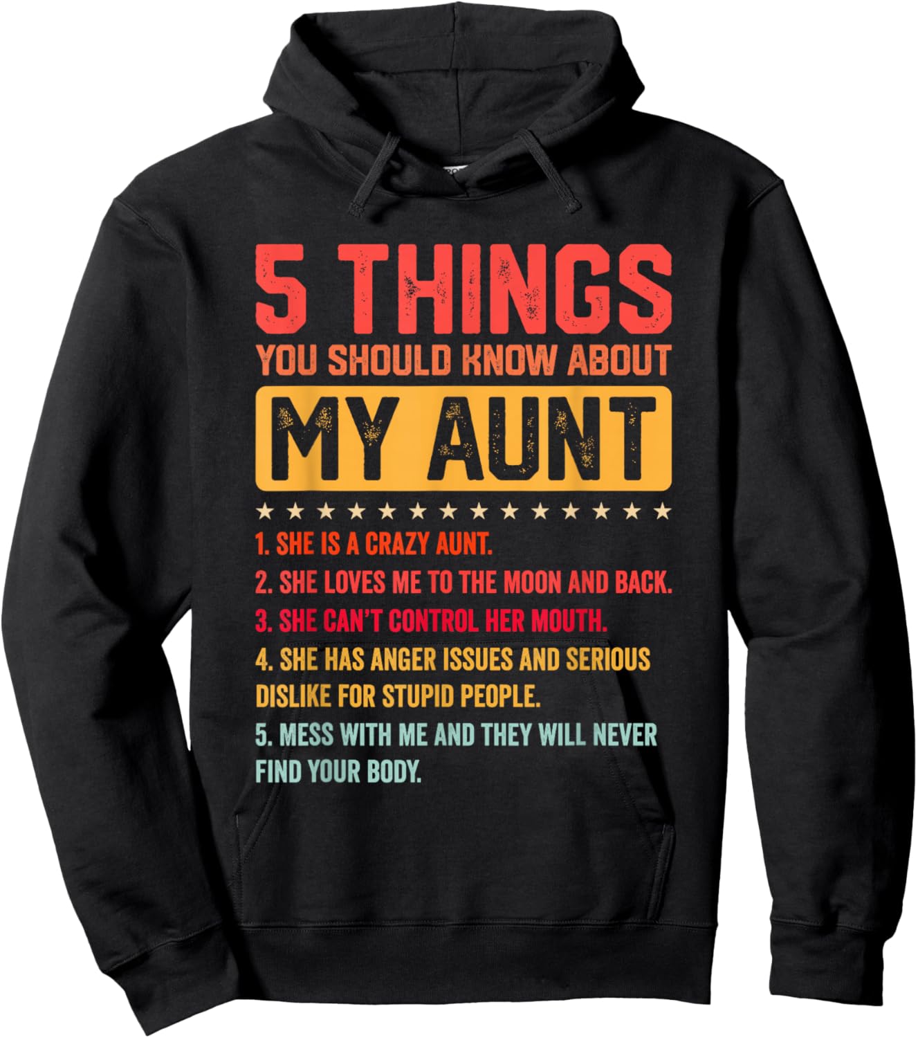 5 Things You Should Know About My Auntie Funny Aunt Hoodie - Hoodie | Black