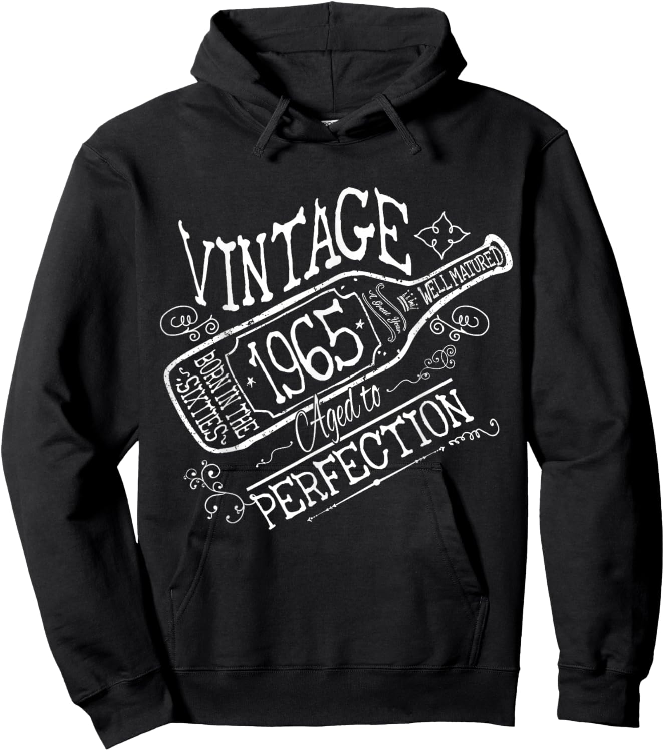 1965 Birthday Wine Lovers Vintage Born in the Sixties Hoodie - Hoodie | Black