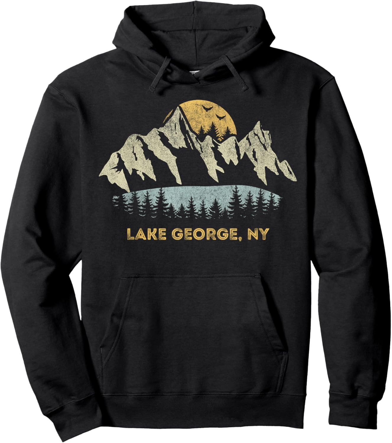 Lake George New York Mountain Sunset Sunrise NY Hoodie - Hoodie | Black