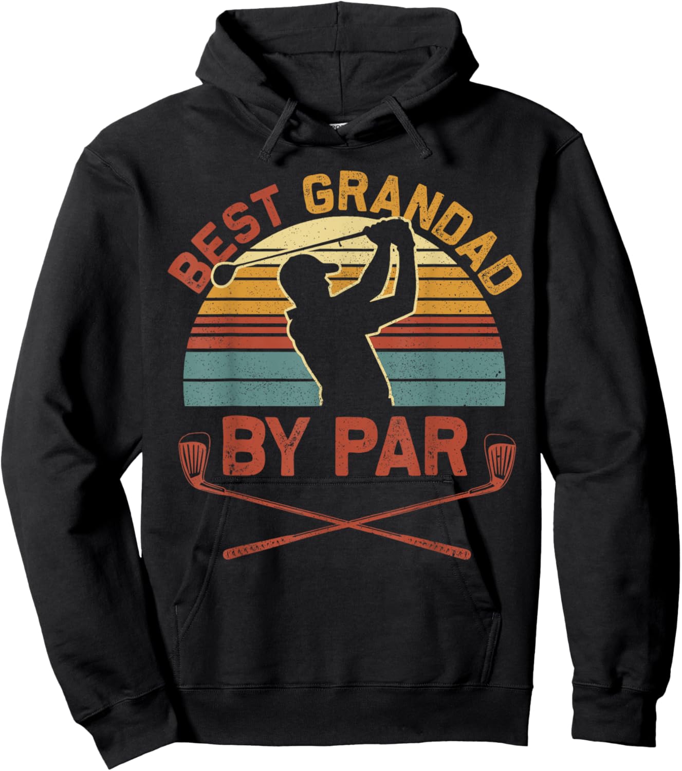 Best Grandad By Par Golfing Vintage Golf Lover Fathers Day Hoodie - Hoodie | Black