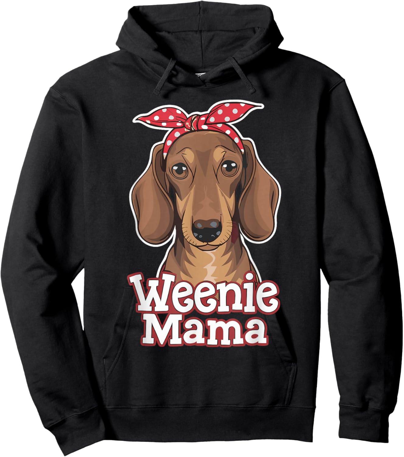 Weenie Mama Funny Dachshund Lover Weiner Dog Hoodie - Hoodie | Black
