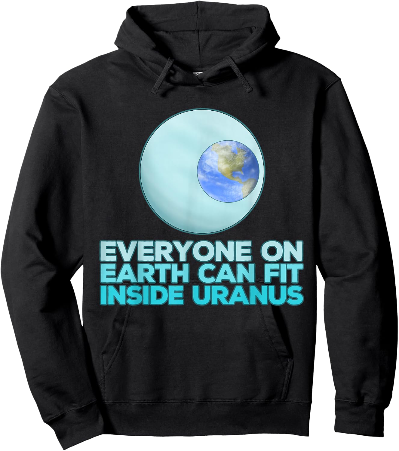 Funny Uranus Space Joke Quote Idea Hoodie - Hoodie | Black