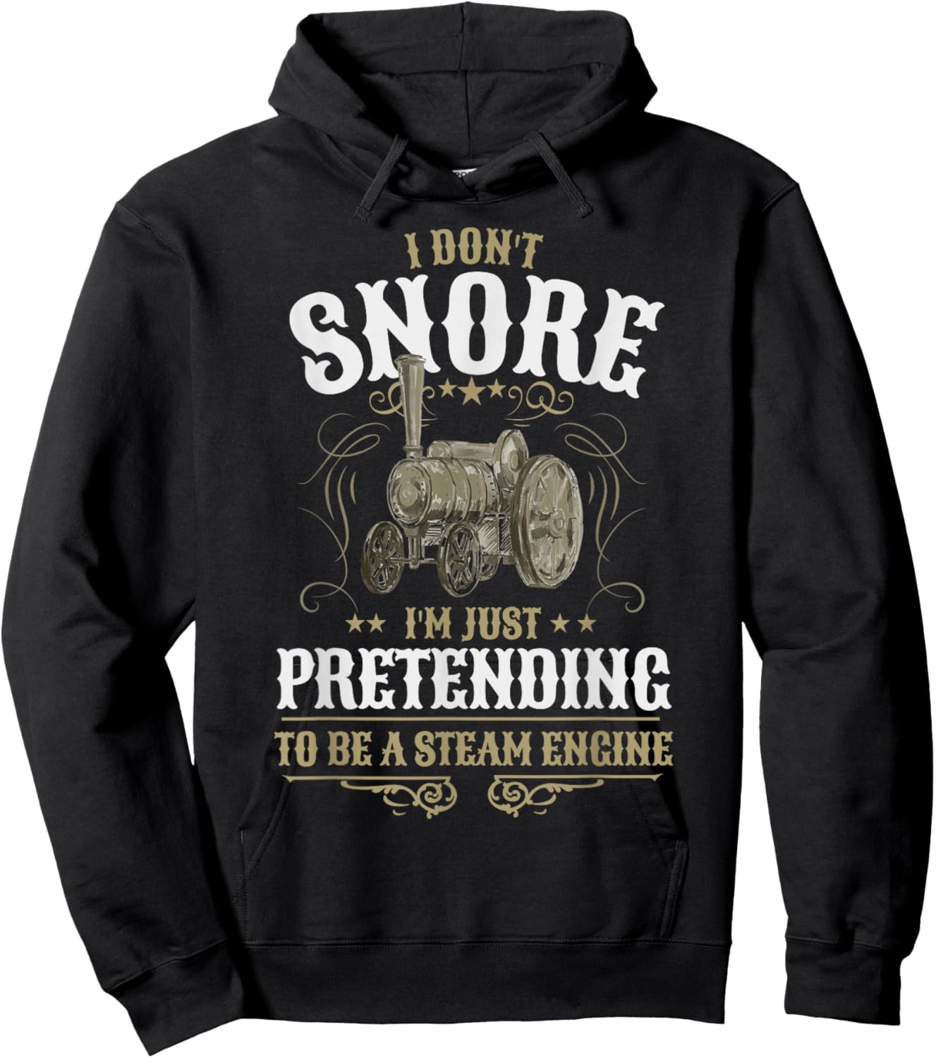 Steam Engine Idea & I Don't Snore Traction Engine Hoodie - Hoodie | Black