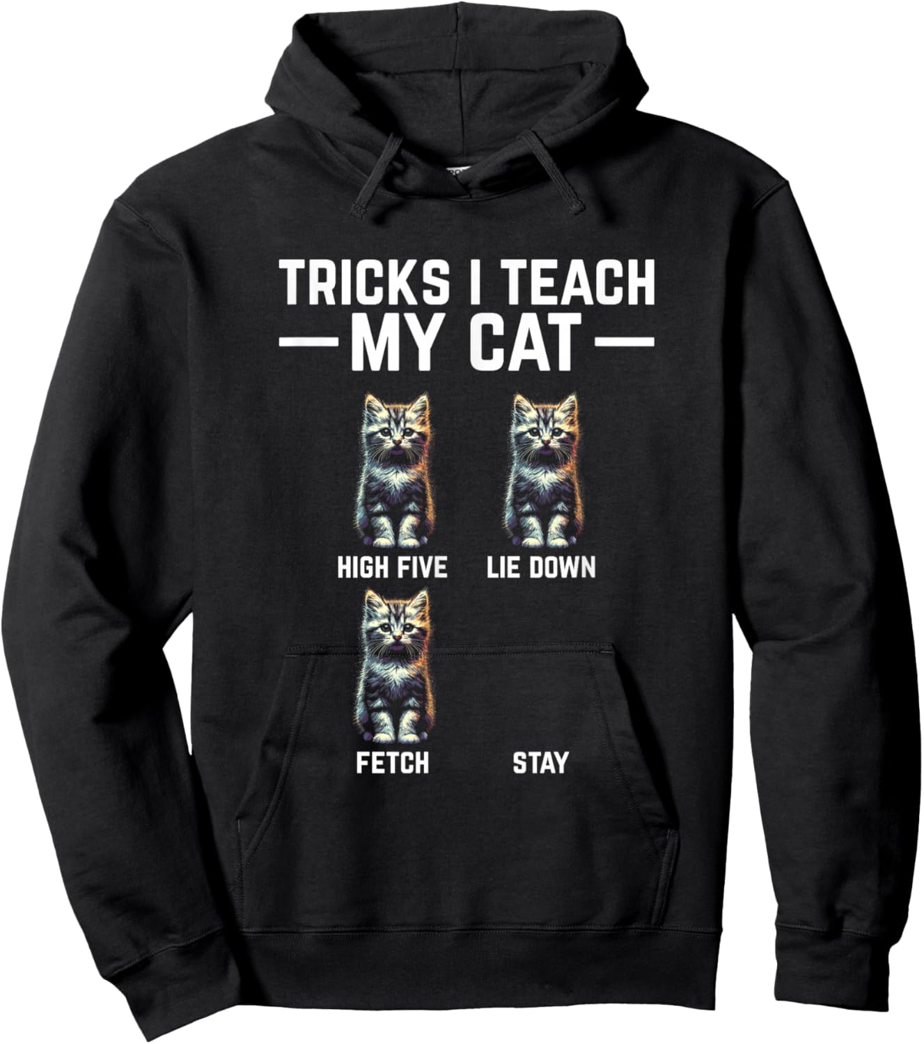 Tricks I Teach My Cat - Funny Cat Owner Kitten Dad Mom Kitty Hoodie - Hoodie | Black