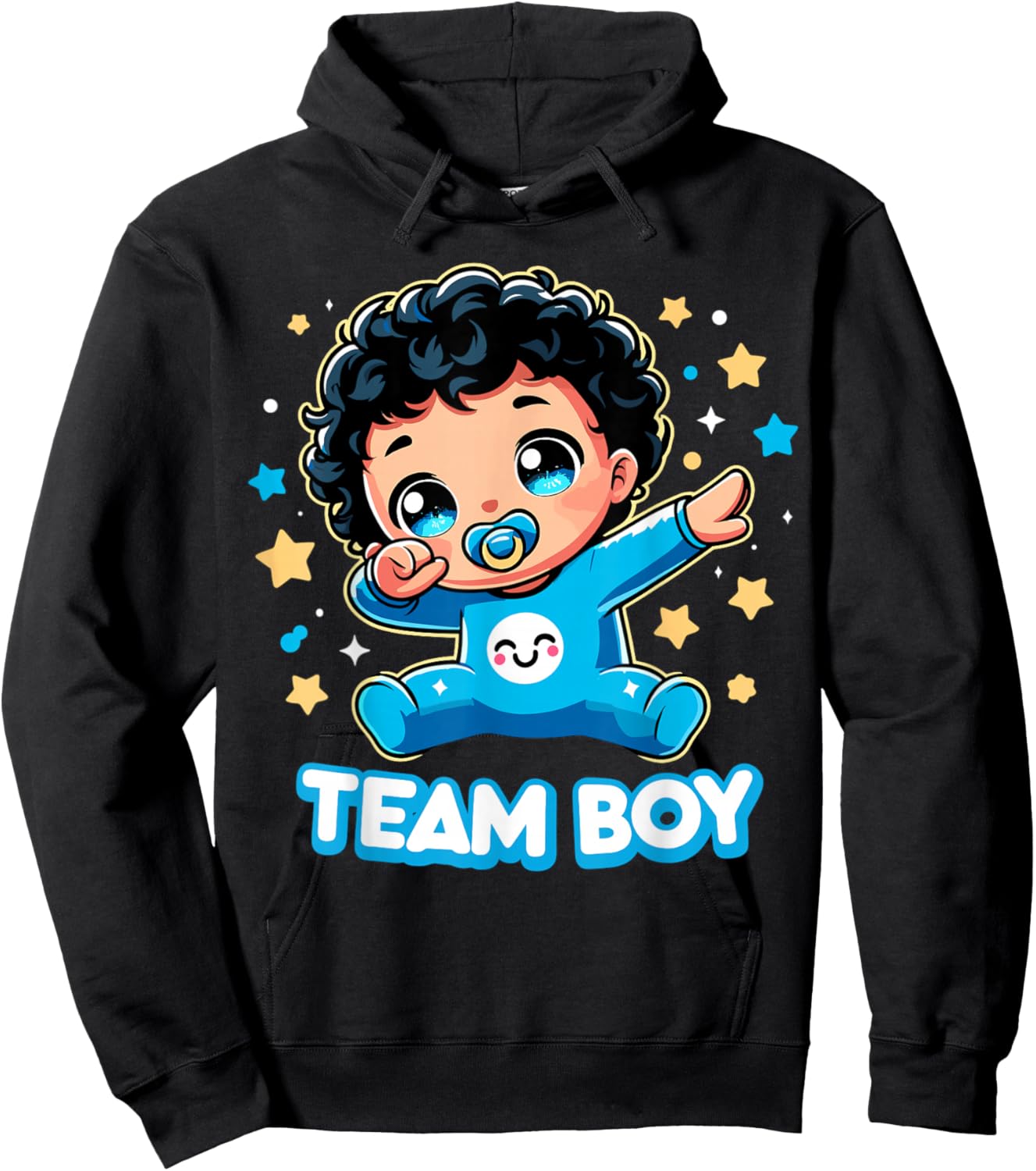 Team Boy Baby Gender Reveal Party Announcement Hoodie - Hoodie | Black