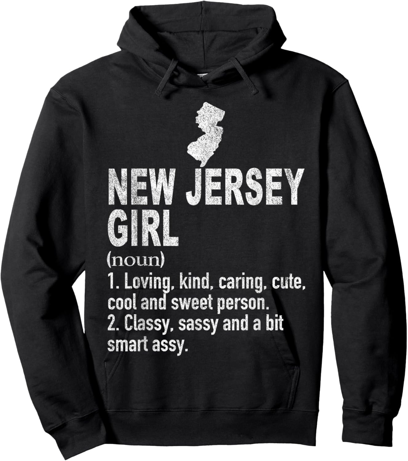 New Jersey Girl Definition Funny Hometown New Jersey Hoodie - Hoodie | Black