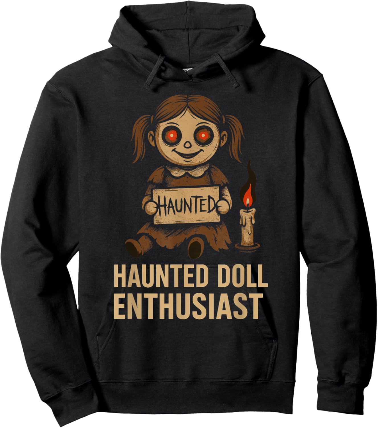 Horror Doll Collector Creepy Toy Lover Haunted Doll Hoodie - Hoodie | Black