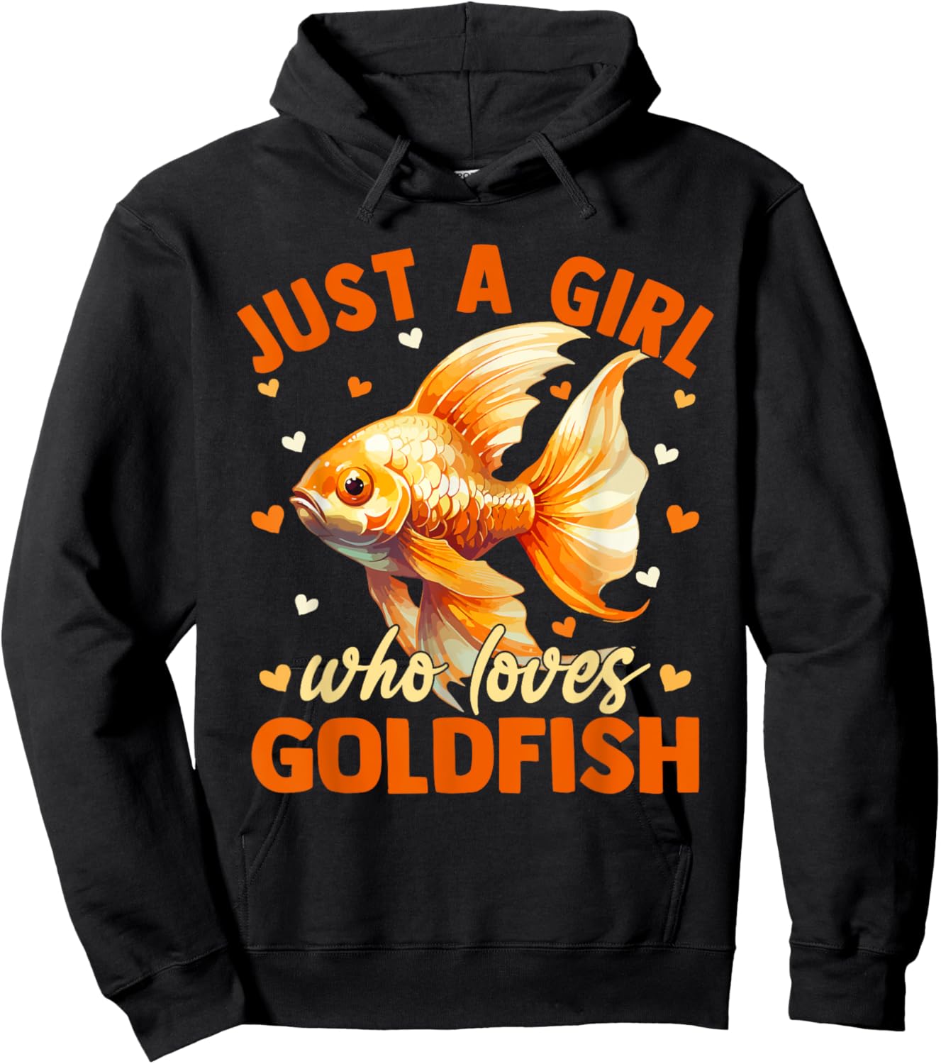 Floral Goldfish Just A Girl Who Loves Goldfish Hoodie - Hoodie | Black