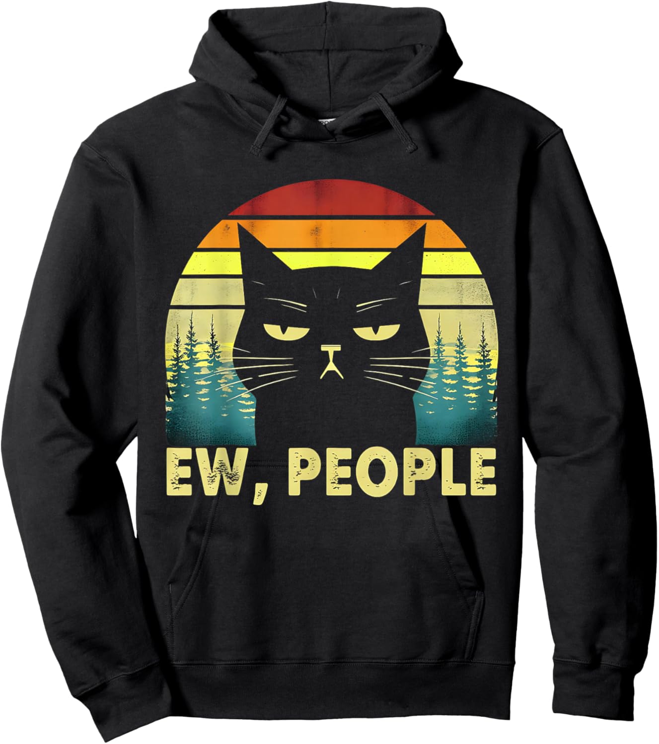 Sarcastic Cat Ew People Shirt Cat Hoodie - Hoodie | Black