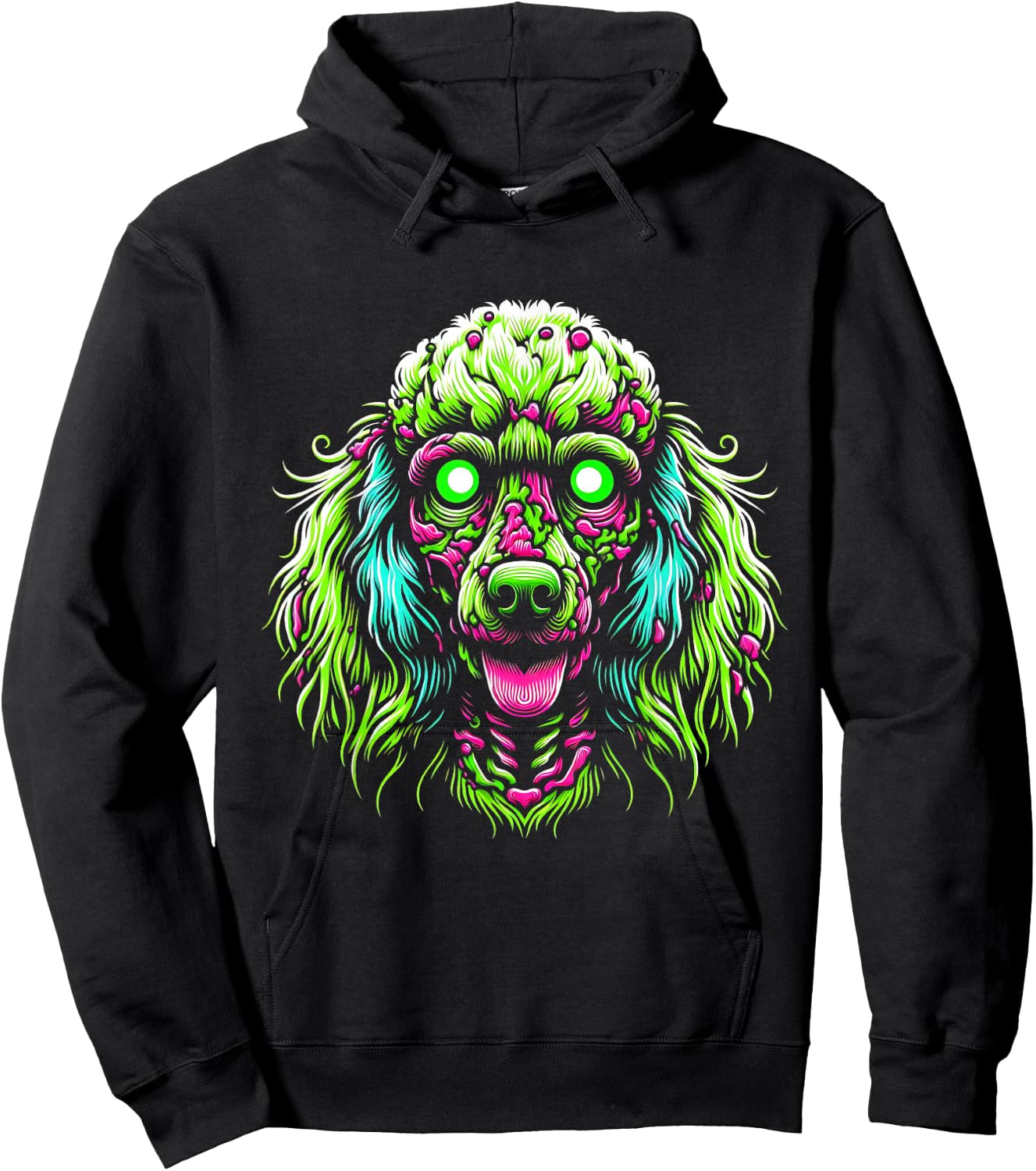 Zombie Poodle Dog Ghost Dark Halloween Horror Skeleton Gifts Men Women Kids Hoodie - Hoodie | Black