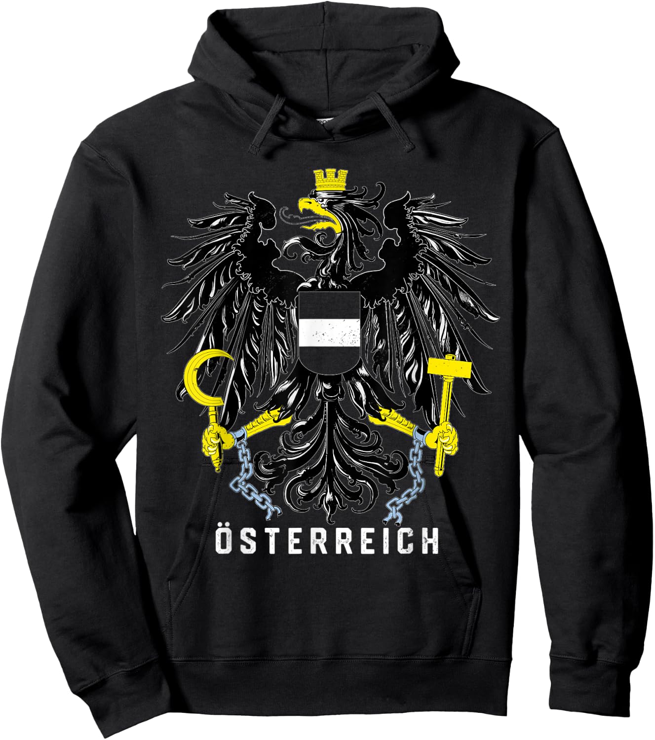 Austria Flag Eagle Österreich Vintage Hoodie - Hoodie | Black