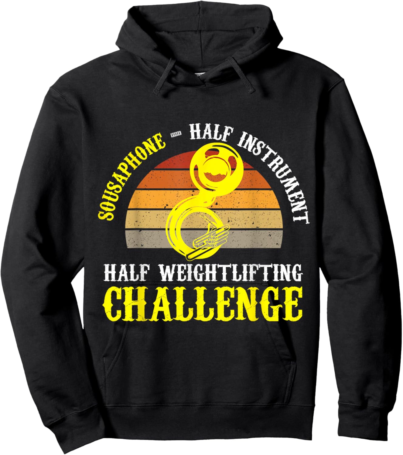 Sousaphone Half Instrument Half Weightlifting Challenge Hoodie - Hoodie | Black