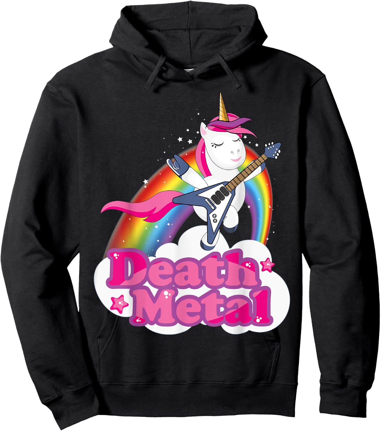 Cutte Heavy Metal Death Metal Unicorn Hoodie - Hoodie | Black